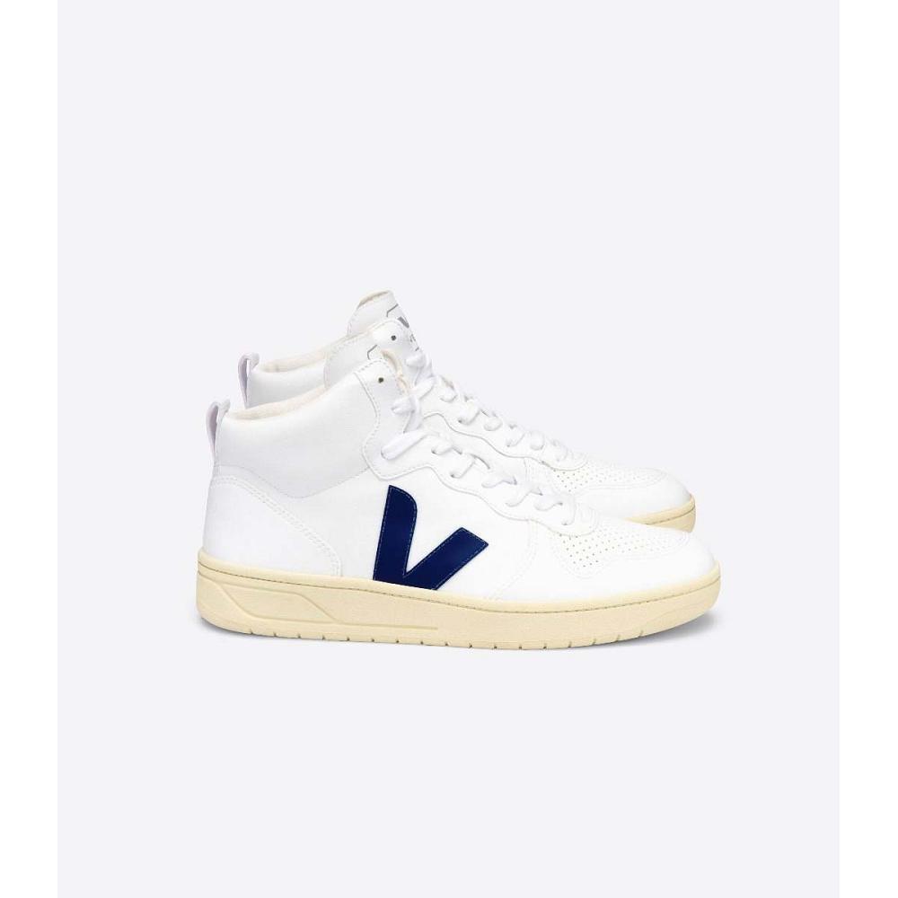 Women\'s Veja V-15 CWL Shoes White/Navy | ZA 583WNB